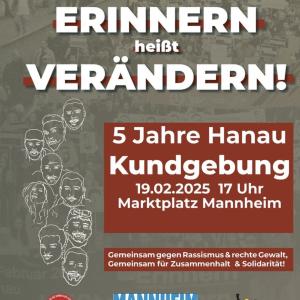 Kundgebungdsplakat zum 19. Februar 2025